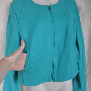 Women's Cropped Jacket , full lined. Color-Teal, eu size 40 (US 10)